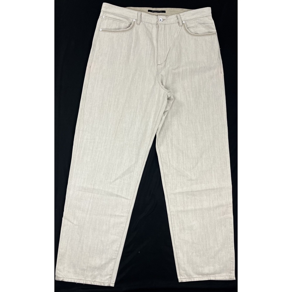 GUC Sean John Mens 44T Tan Denim Jeans Tall Straight Leg Baggy Hip Hop Y2K Beige